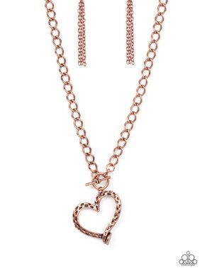 Paparazzi Heart Copper Necklace and Earrings Set (NL314)